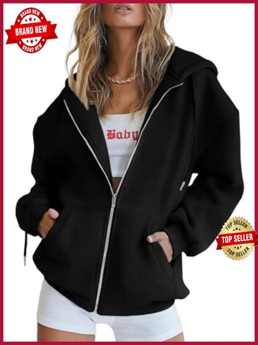 Women's Full Zip Up Hoodie Sweatshirt Fleece Lined Casual Fall Jacket